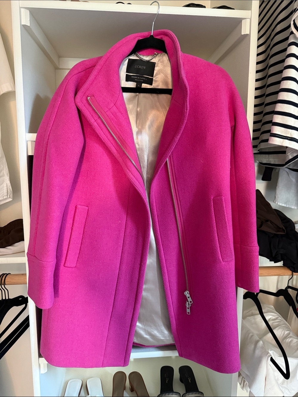 J. Crew Women's  Pink Wool blend Peacoat with zipper